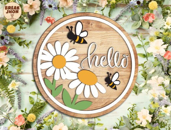 Download Hello Summer Retro Flower Sign Svg - Premium Resources