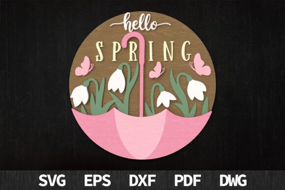 Download Spring Umbrella Flower Sign SVG - Premium Bundle