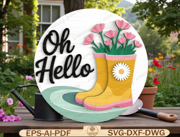 Download Garden Welcome Sign Laser Cut File - Premium Bundle